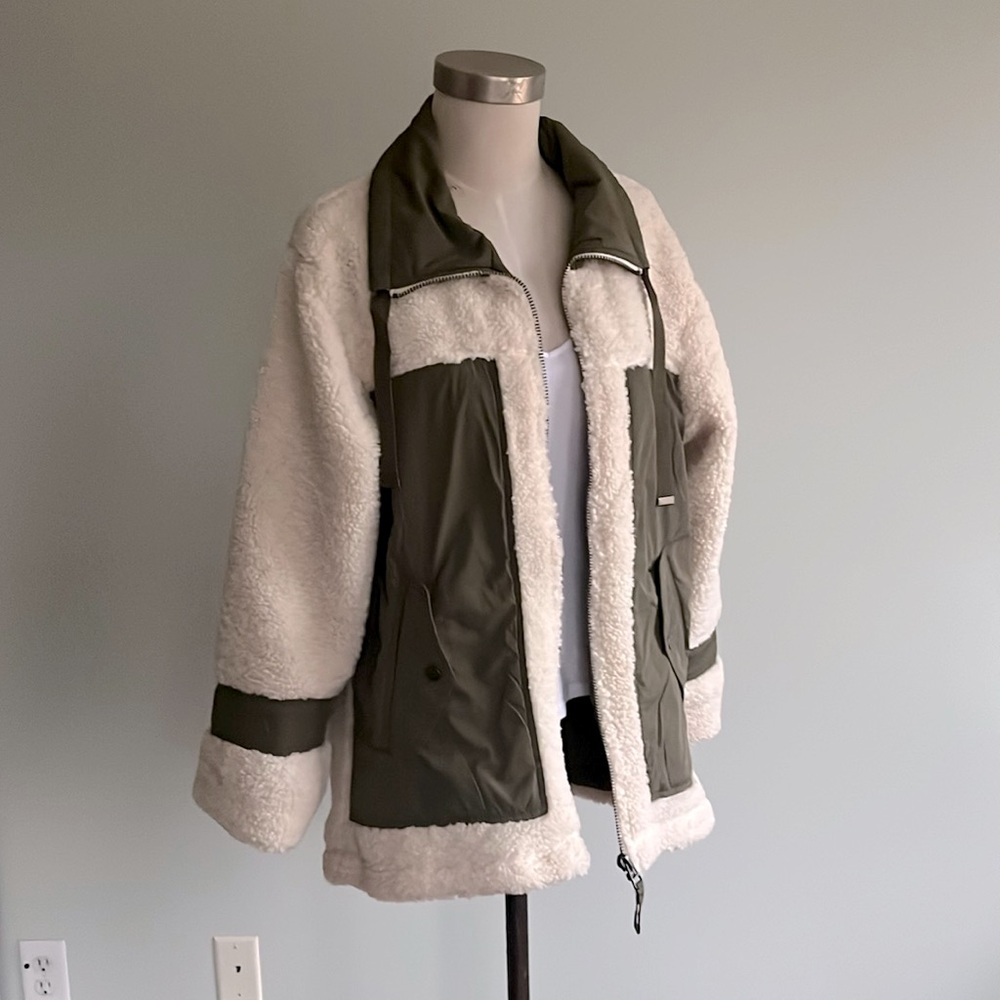 PILCRO MIXED SHERPA ANORAK JACKET - Picture 4 of 10